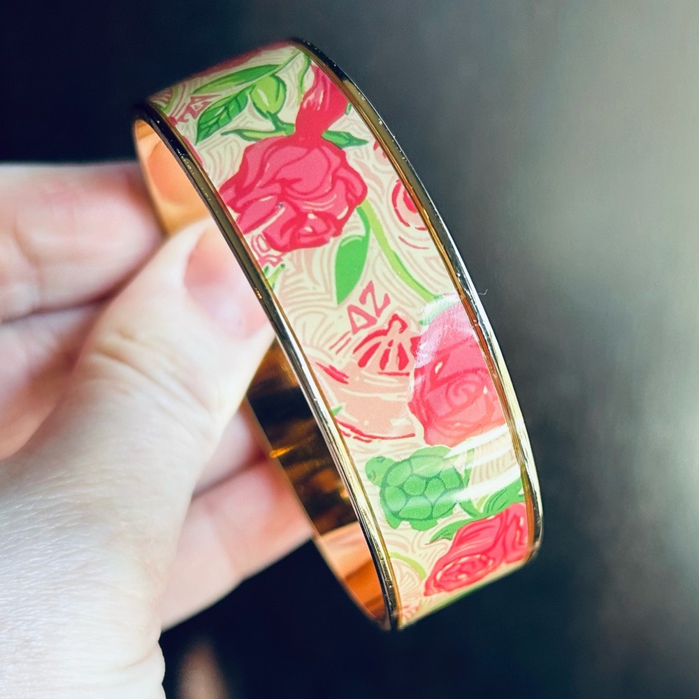 Floral Gold Bangle Bracelet